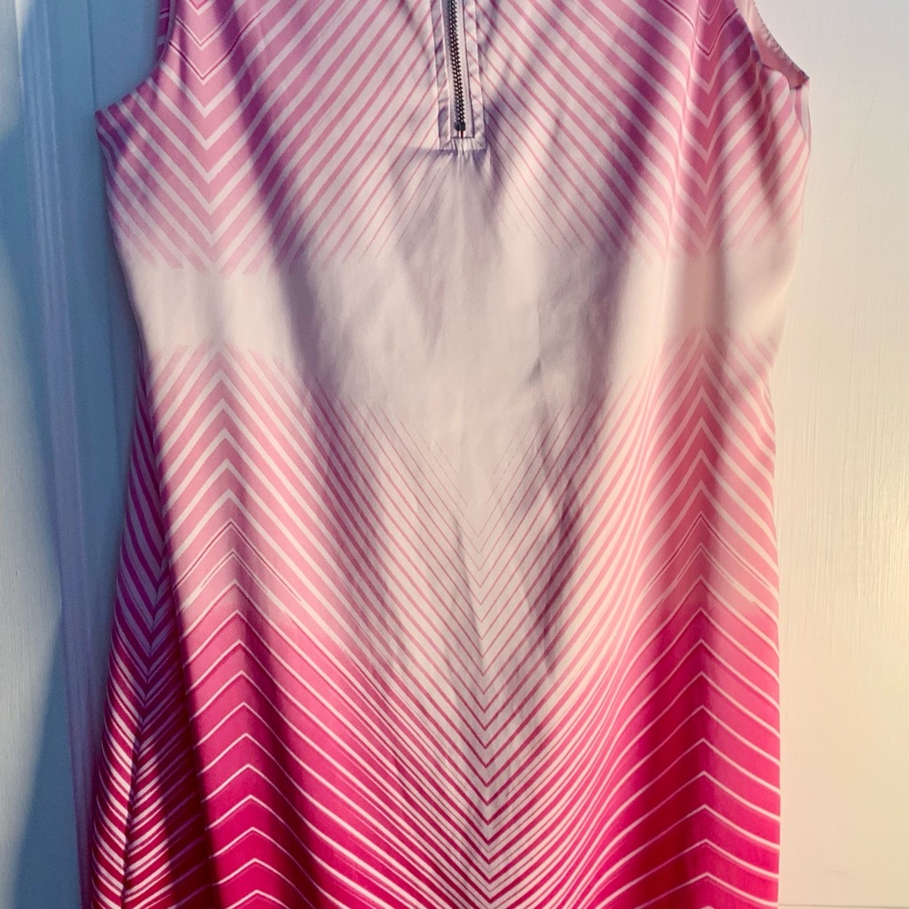 Pink and White Sleeveless Dress